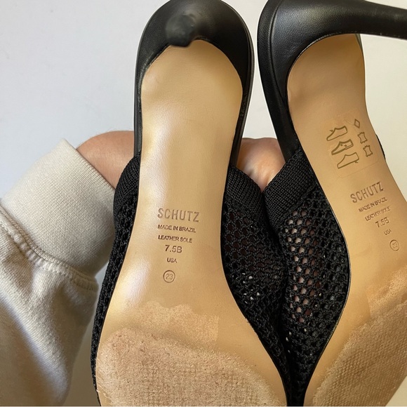 Schutz SINARA KNIT SANDAL Black Heels Leather Size 7.5 - Picture 9 of 9